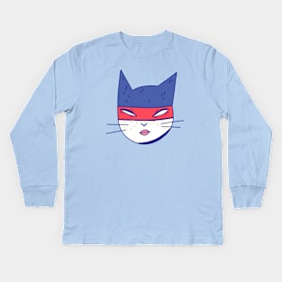 Ninja Cat Kids Long Sleeve T-Shirt